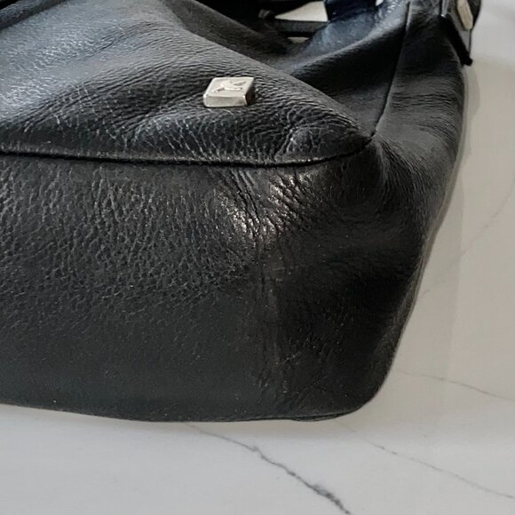 Vintage Paloma Picasso Black Leather Crossbody Drawstring Bucket Bag Italy EUC - Picture 8 of 16